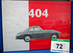 A Framed and Glazed Promotional Poster for The Bristol 404