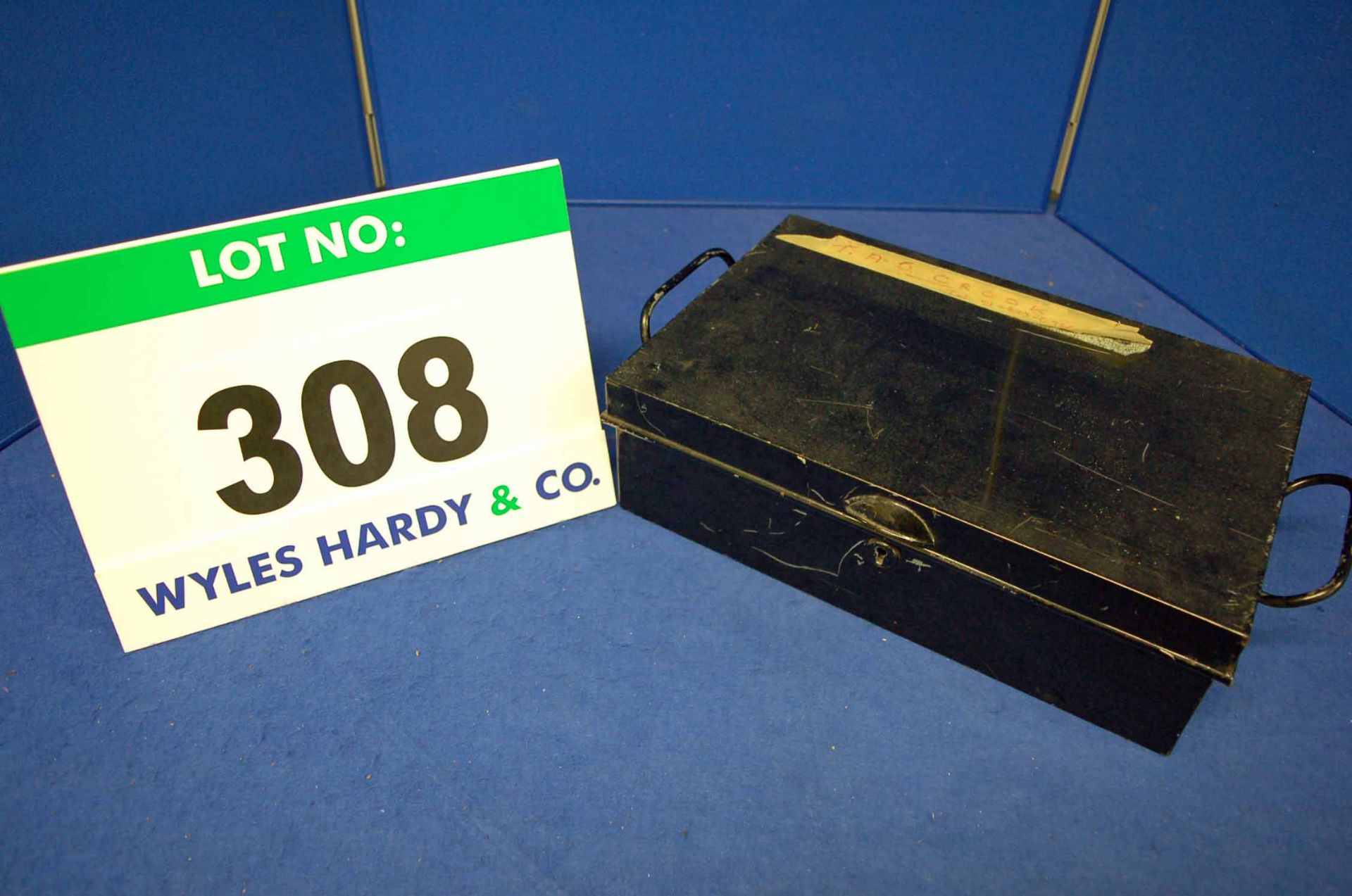 A Black Steel Cash Box previously owned and used by Tony Crook (for those who still use Cash!) - Image 2 of 3