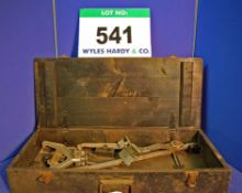 A DUNLOP Wheel Camber Castor King Pin Gauge set in a Wooden Case