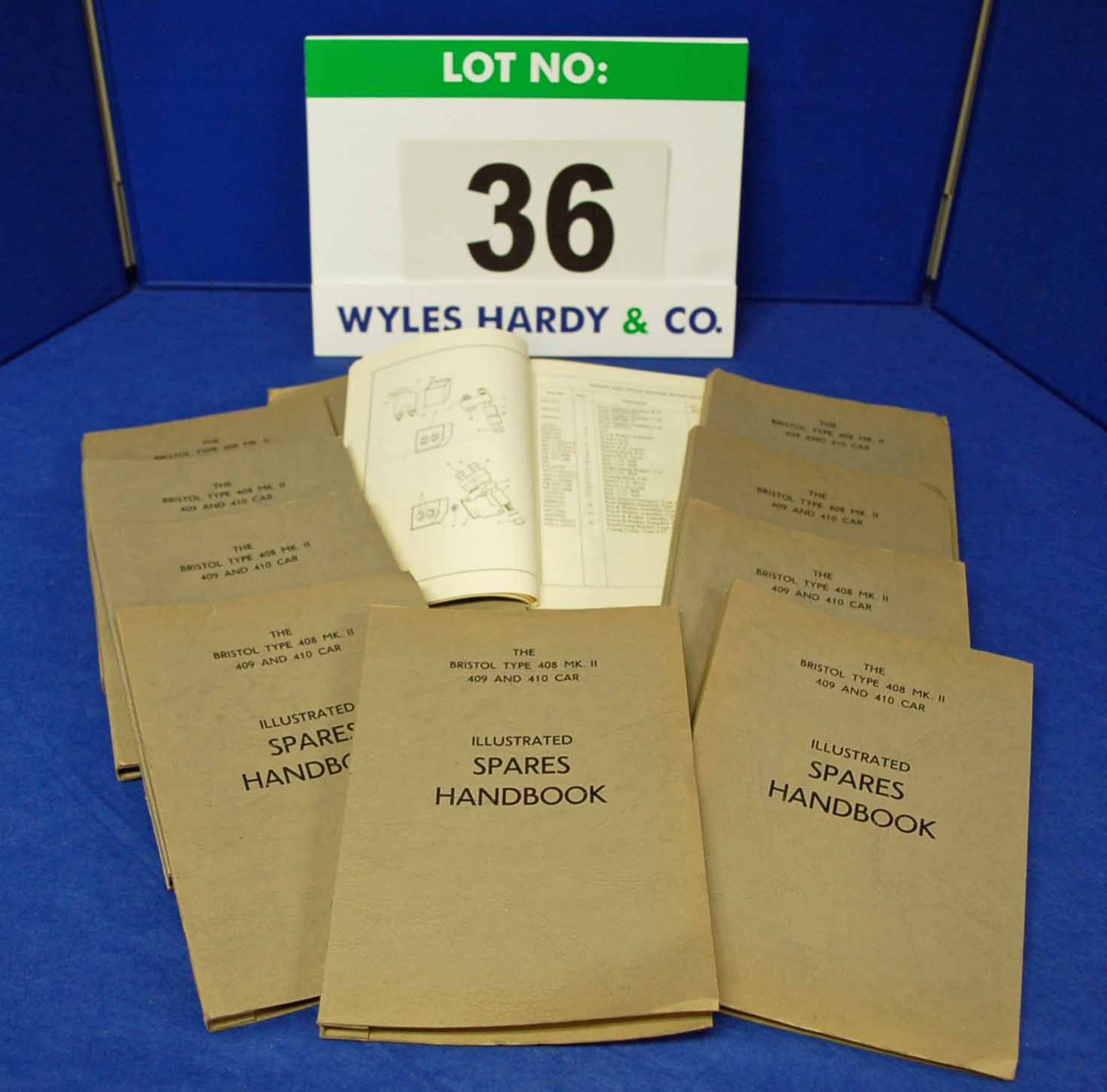 Ten Copies of the Spares Handbook for The Bristol Type 408 M II, 409 and 410 Car