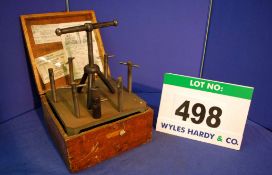 An APKOWAY No. 204 Dummy Flywheel Clutch Tool in Wooden Case