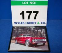 A Framed and Glazed Promotional Photograph of Bristol 411 S4 Saloon (Broken Glass)