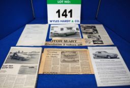 A Collection of Press Cuttings Relating to Bristol Cars Limited including Correspondence between Ian