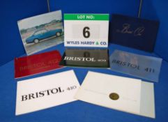 A Collection of BRISTOL Car Sales Brochures. One each for The Bristol 407, 408, 409, 410, 411, 412