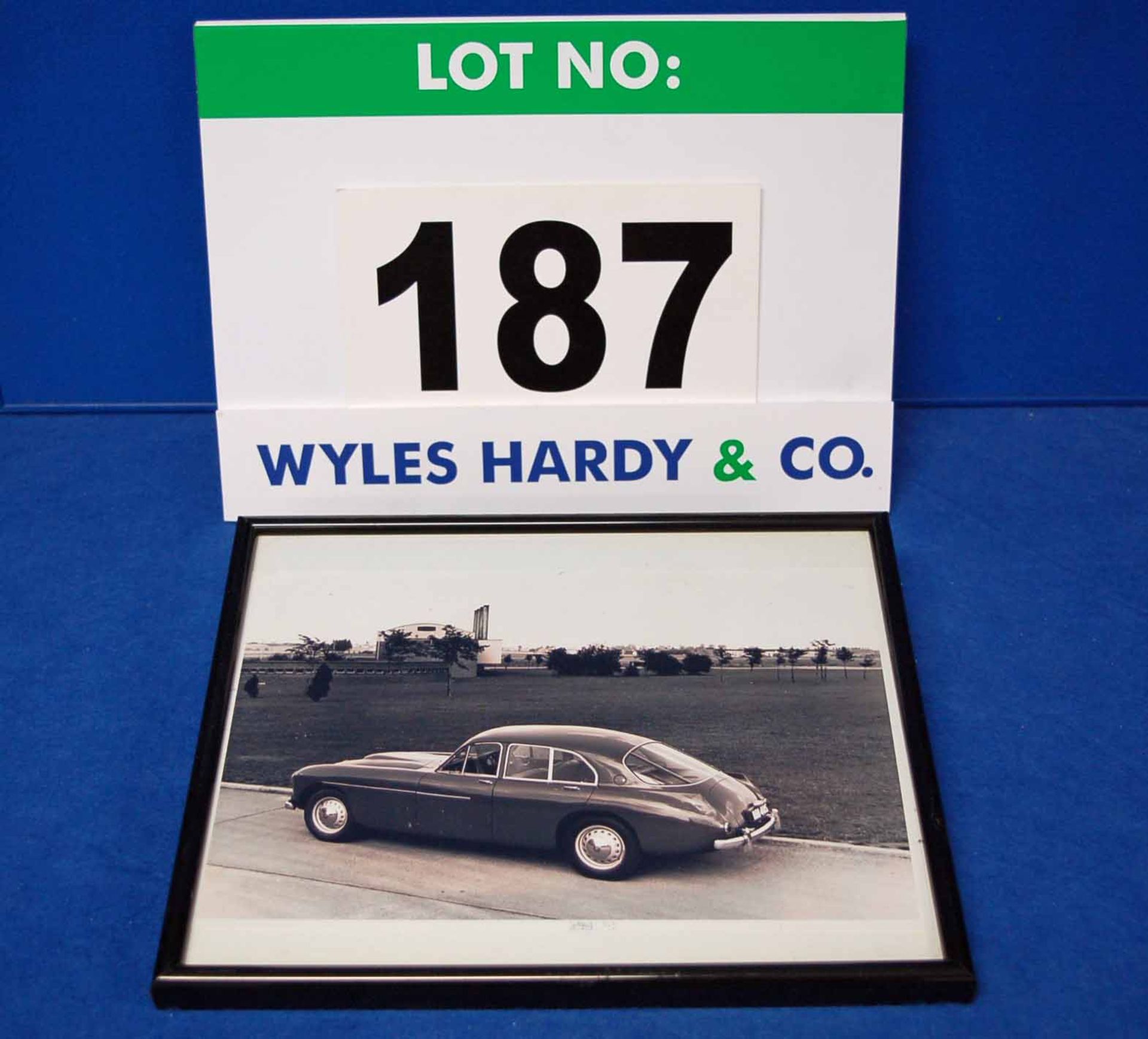 A Framed and Glazed Black and White Promotional Photograph of A Bristol 405 Saloon