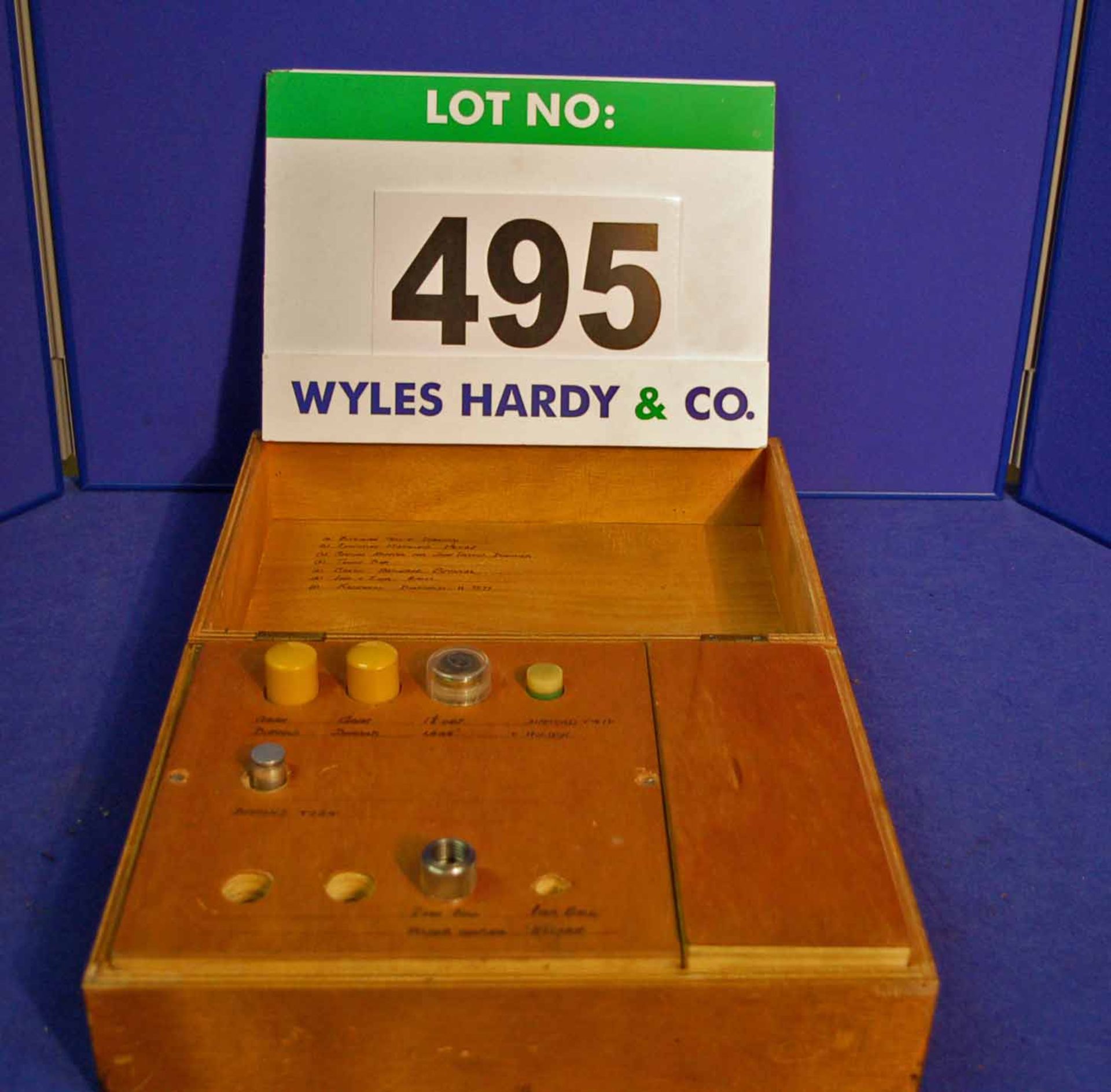 A Wooden Case containing A Diamond Indenters Kit for VICKERS Hardness Tester (Incomplete)