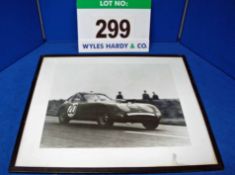 A Framed and Glazed Black and White Photograph showing 1953/4 Bristol 450 Race Car No. 20 At Speed