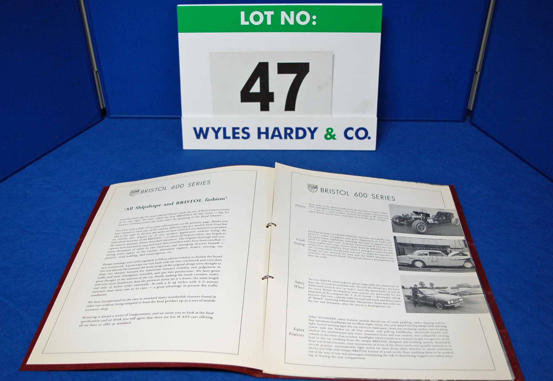 A Copy of The Bristol Cars 600 Series Sales Brochure in Loose Leaf Form - Five Pages Plus Cover