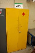 A Yellow Steel Tall Double Door Flammables Storage Cupboard