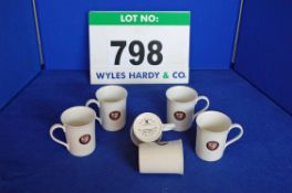 A Set of Six Bristol Roundel Branded Bone China Mugs (Boxed)