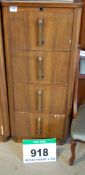 An ABESS Art Deco Design Sapele Veneer 4-Drawer Filing Cabinet