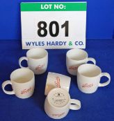 A Set of Six Bristol York Scroll Branded Bone China Mugs (Boxed)