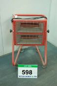 An SGB YOUNGMAN Model Red Rad Low Level Twin Element 240V AC Quartz Infra-Red Radiant Heater, Serial