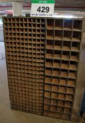 A Timber Framed 285-Cocmpartment Pigeon Hole Style Tool Storage Rack