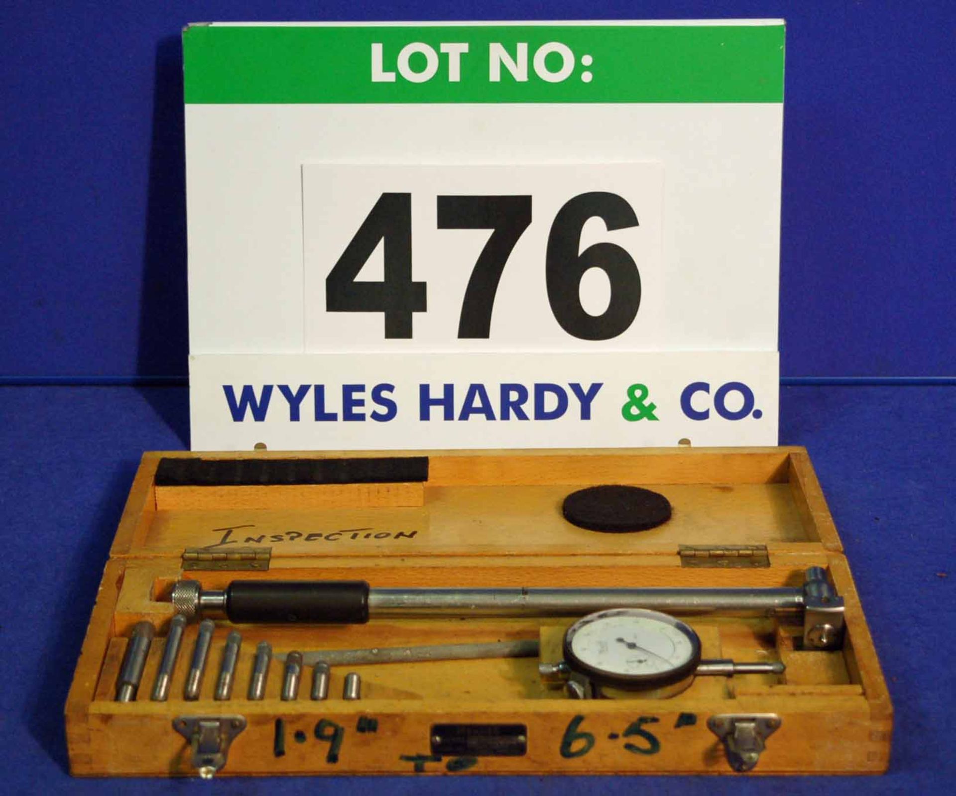 A MERCER 1.9-6.5 inch Dial Indicating Internal Bore Gauge in Wooden Case