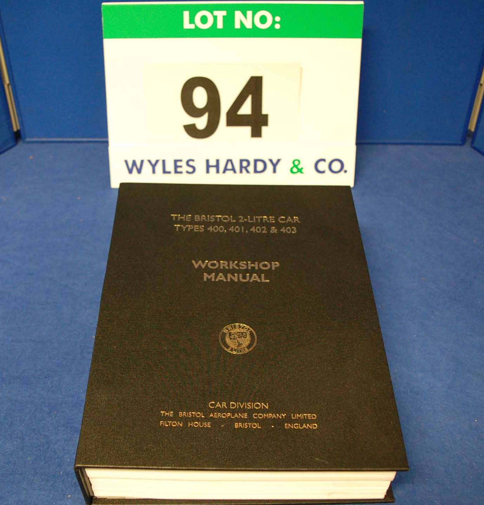 A Copy of The Bristol 2-Litre Car Types 400, 401, 402 and 403 Workshop Manual (New/Unused)