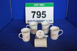 A Set of Six Bristol York Scroll Branded Bone China Mugs (Boxed)