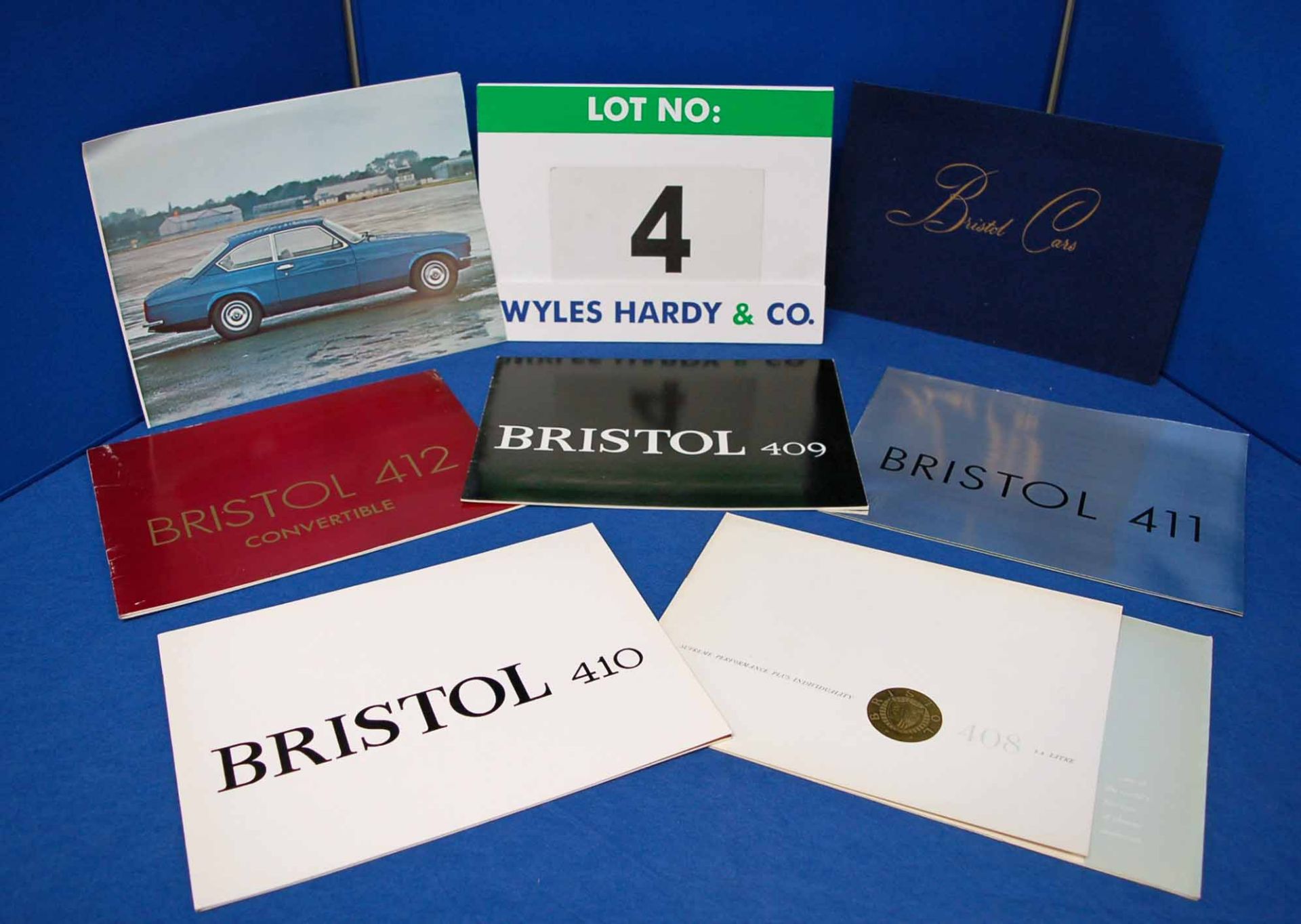 A Collection of BRISTOL Car Sales Brochures. One each for The Bristol 407, 408, 409, 410, 411, 412