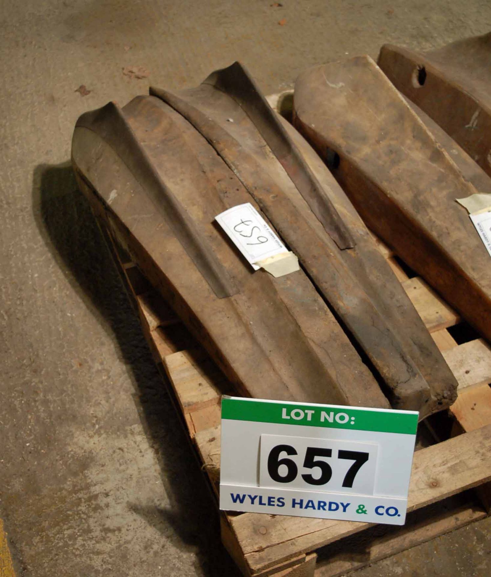A Pair of Resin and Wood Body Panel Fabrication Bucks for Bristol 404/405/Speedster Rear Wing Tops
