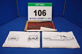 A Box Containing A Quantity of Printed Line Drawings of The Bristol 412 with Printers Acetates