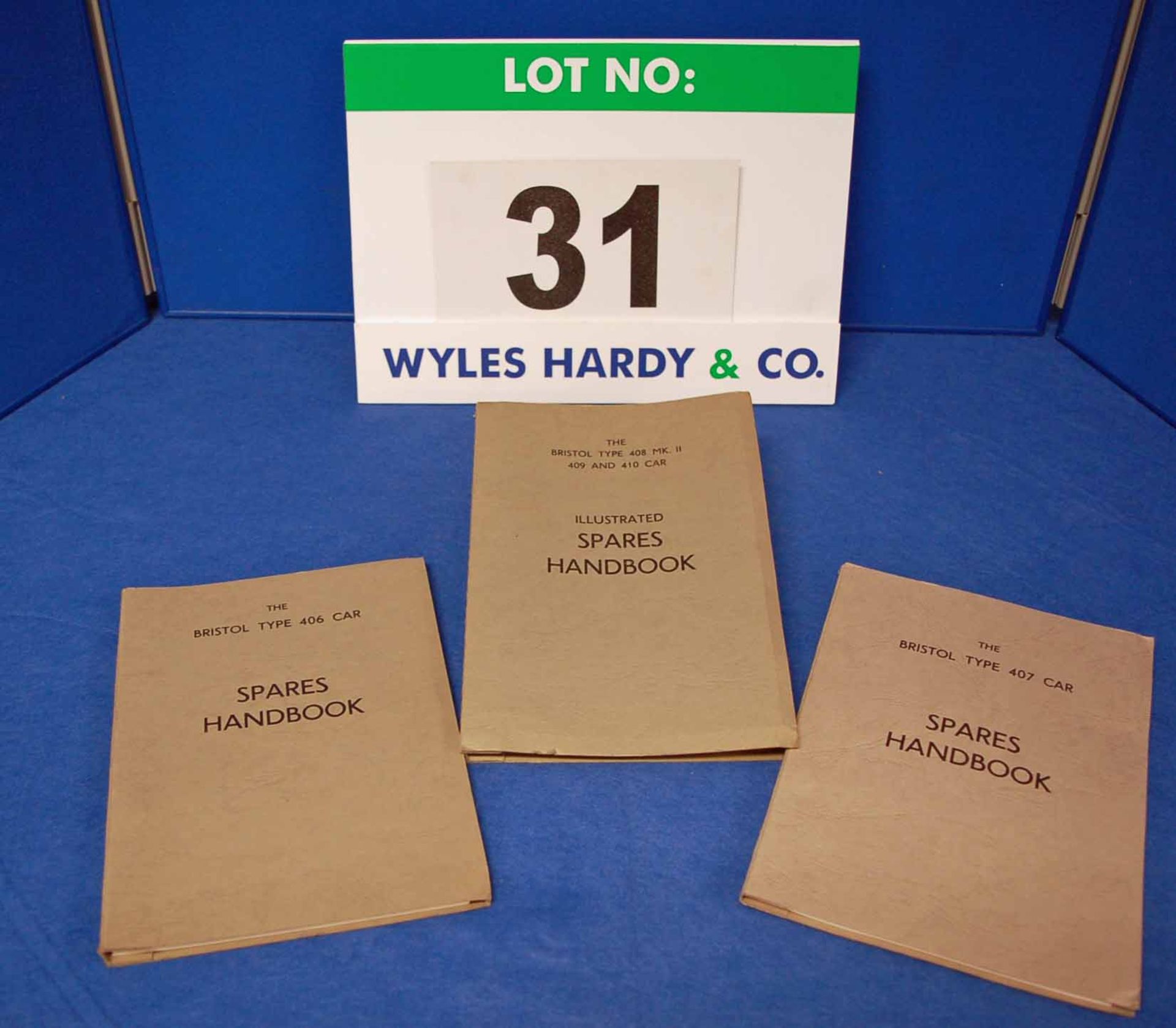 A Collection of Three Spares Handbooks for Bristol Type 406, Type 407 and Type 408 Mk II, 409 and