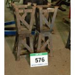 A Set of Four Heavy Steel Vehicle Wheel Stands