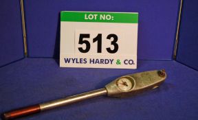 An MHH 0-100lbs/ft Dial Indicating Reversible 1/2 inch Square Drive Torque Wrench