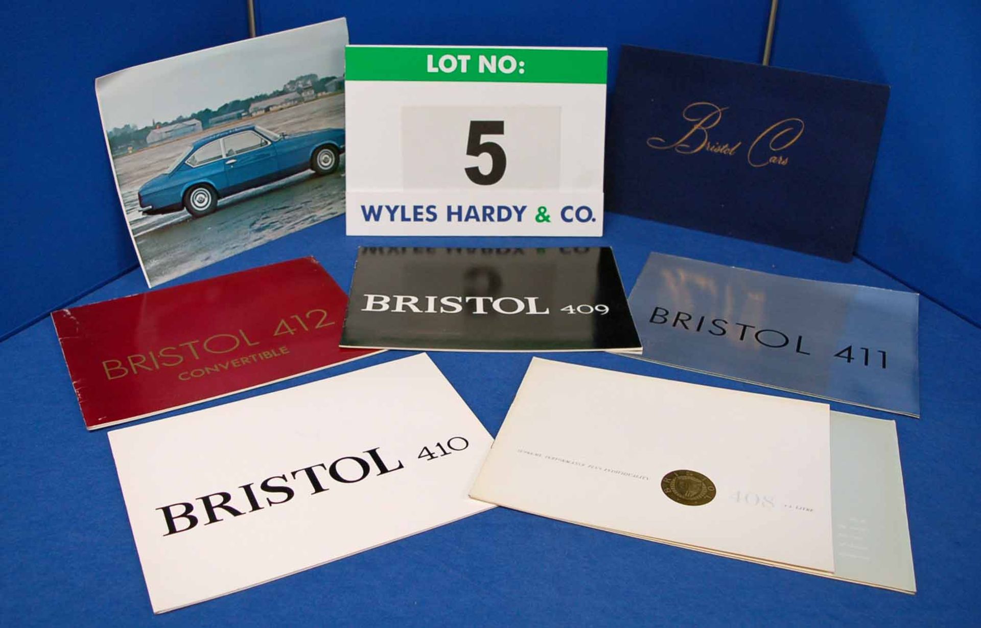A Collection of BRISTOL Car Sales Brochures. One each for The Bristol 407, 408, 409, 410, 411, 412
