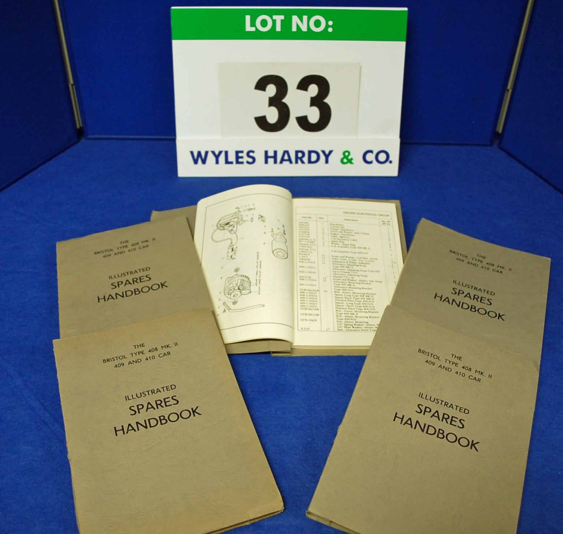 Five Copies of the Spares Handbook for The Bristol Type 408 Mk II, 409 and 410 Car