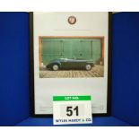 A Framed and Glazed Promotional Poster depicting WPC 868, A Green Bristol 401 Drophead