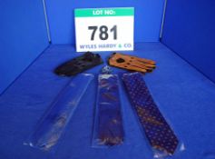 A Bristol Cars Merchandise Pack comprising A 400 Car Blue Woven Silk Tie, A Signature 'B' Blue Woven