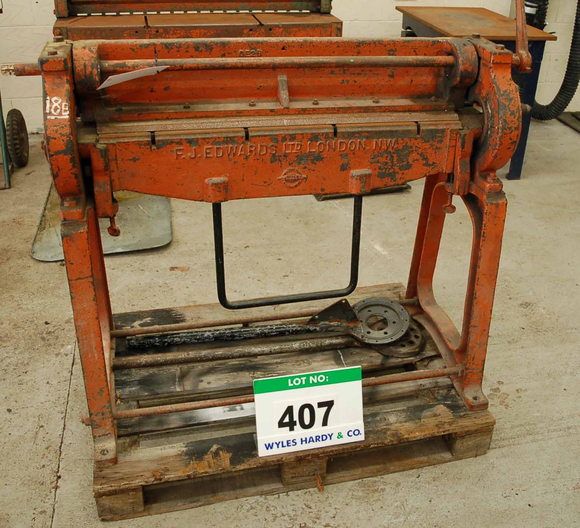 An F.J. EDWARDS 36 INCH Manual Sheet Metal Folder