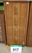 An ABESS Art Deco Design Sapele Veneer 4-Drawer Filing Cabinet