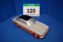 A Silver, Red and Black Painted Solid Wooden Scale Design Model for The Bristol 406 Saloon with Four