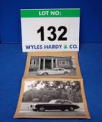 Two Promotional Black and White Photographs of Two Different Bristol 405 Saloons Mounted on Card