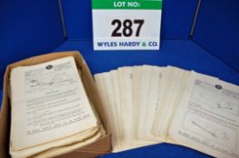 A Box Containing A Quantity of Bristol 400/401/402/403 Workshop Manual Service Bulletins including