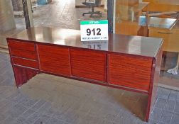 A Rosewood Veneer Slab Ended Credenza