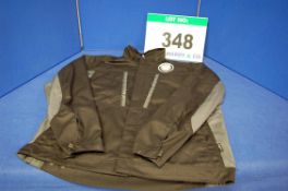 A Used Black and Grey Cotton Mechanics Jacket with Bristol Badge on Upper Left Chest Panel with