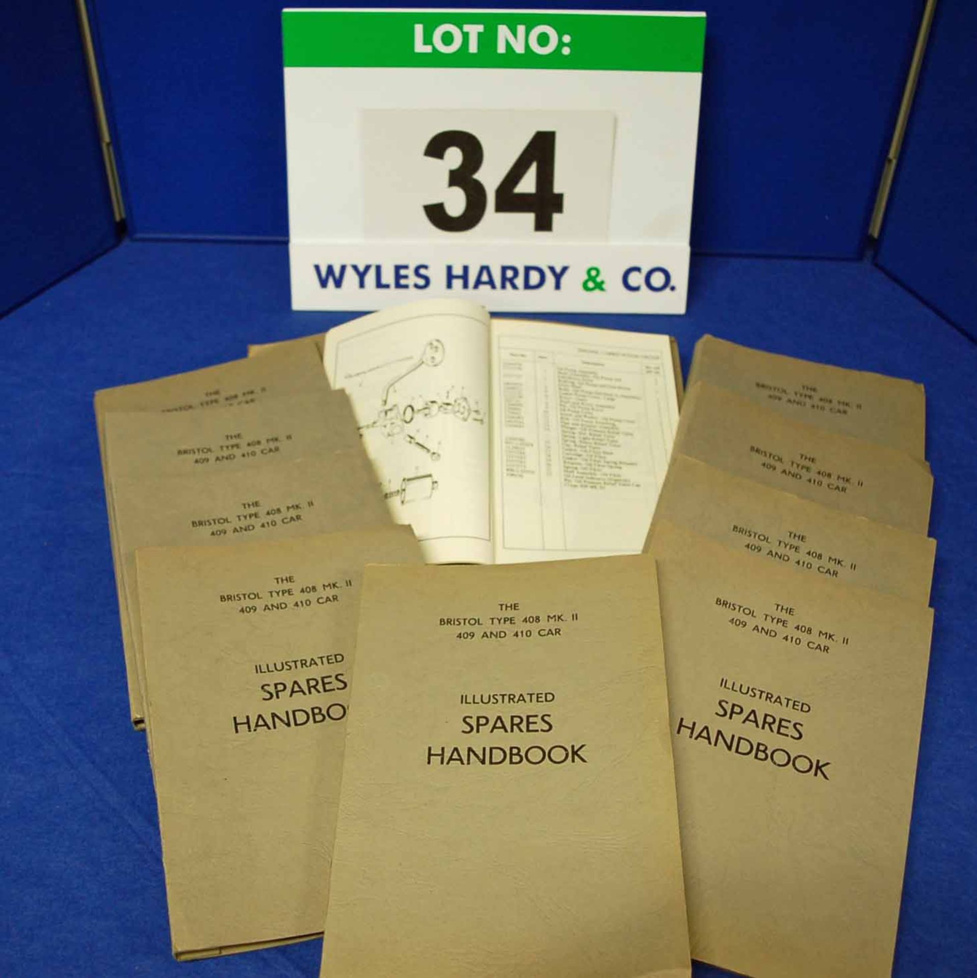 Ten Copies of the Spares Handbook for The Bristol Type 408 Mk II, 409 and 410 Car