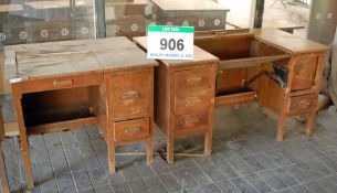 A Single Pedestal Engineers Desk with fitted 2-Drawers and Retracting Shelf and Hinged Top Section