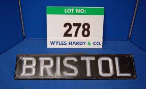 A Bristol Number Plate utilising Silver Plastic Letters Affixed to a Black Painted Plate