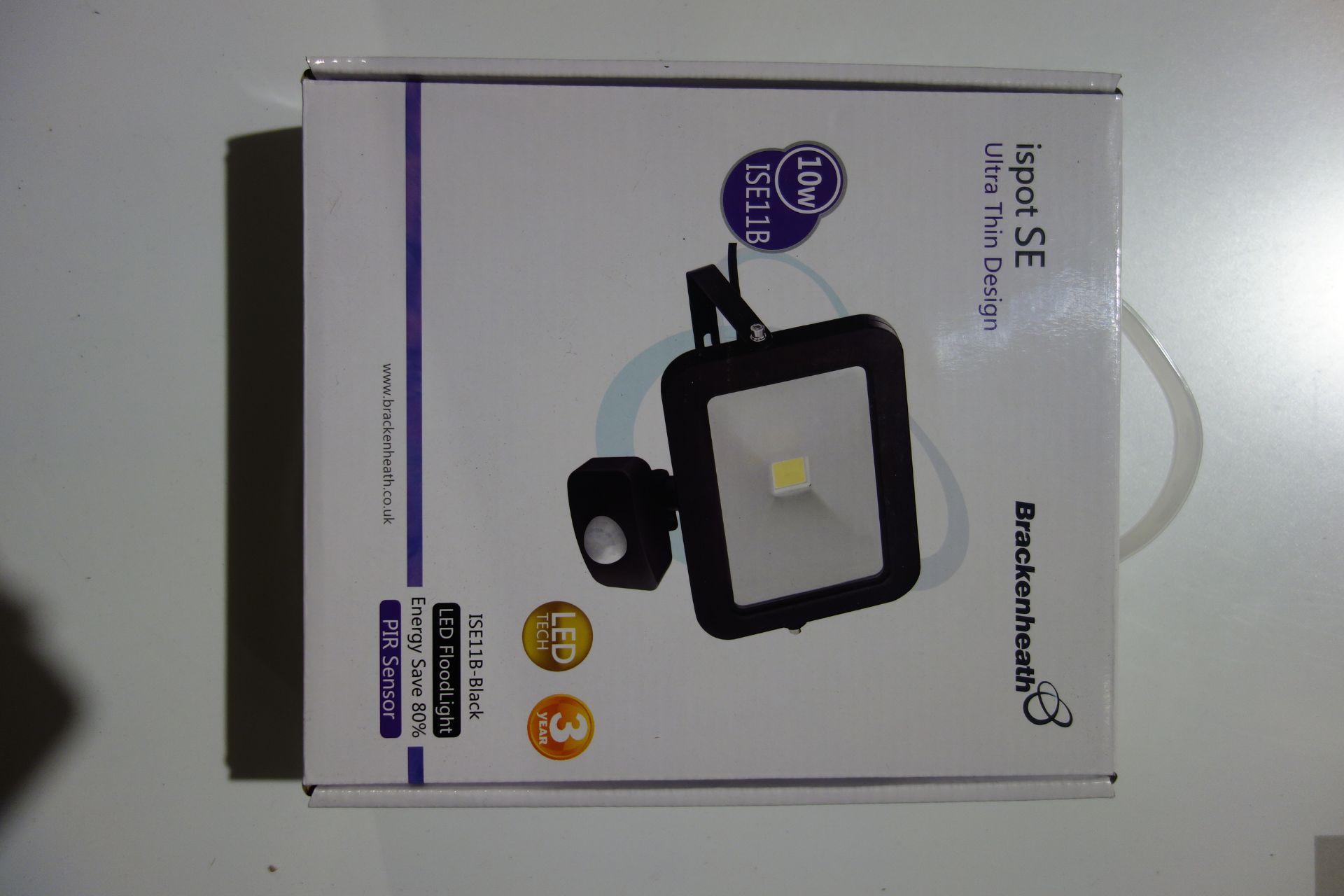 8 X Brakenheath ISE11B-Black 10W LED Floodlight With PIR Sensor Ultra Thin Design Black Body