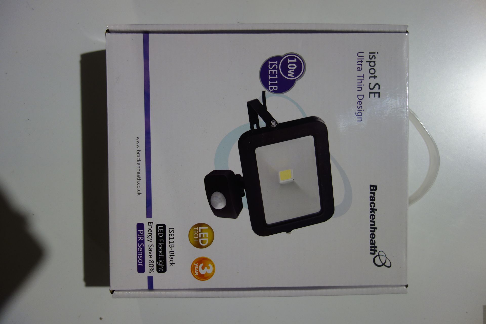 8 X Brakenheath ISE11B-Black 10W LED Floodlight With PIR Sensor Ultra Thin Design Black Body