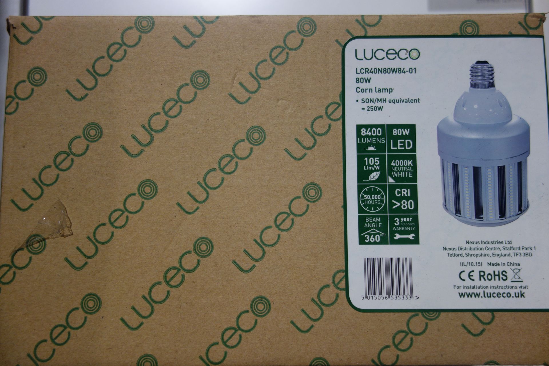 10 X Luceco LCR40N80W84-O LED Corn Lamp 8400 Lumens Son/MH Equivalent To 250W