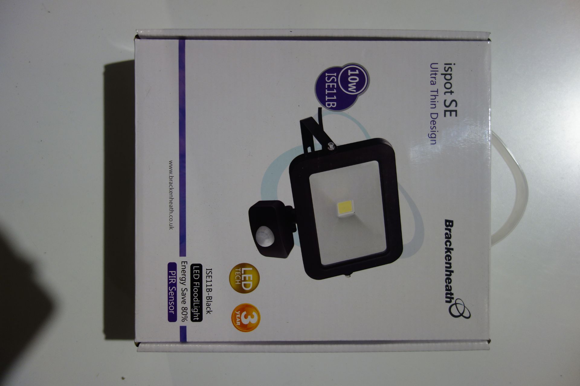 8 X Brakenheath ISE11B-Black 10W LED Floodlight With PIR Sensor Ultra Thin Design Black Body