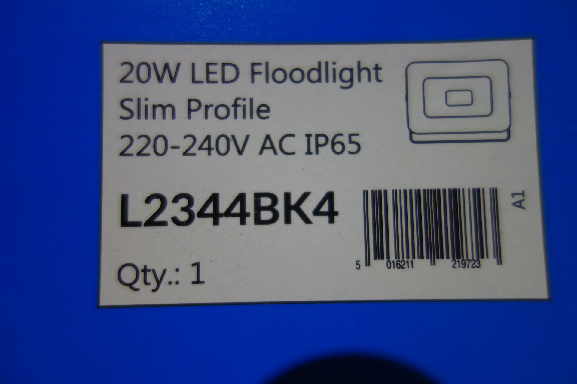 8 X Deta L2344BK-4 20W LED FloodLight Slim Profile IP65 Black