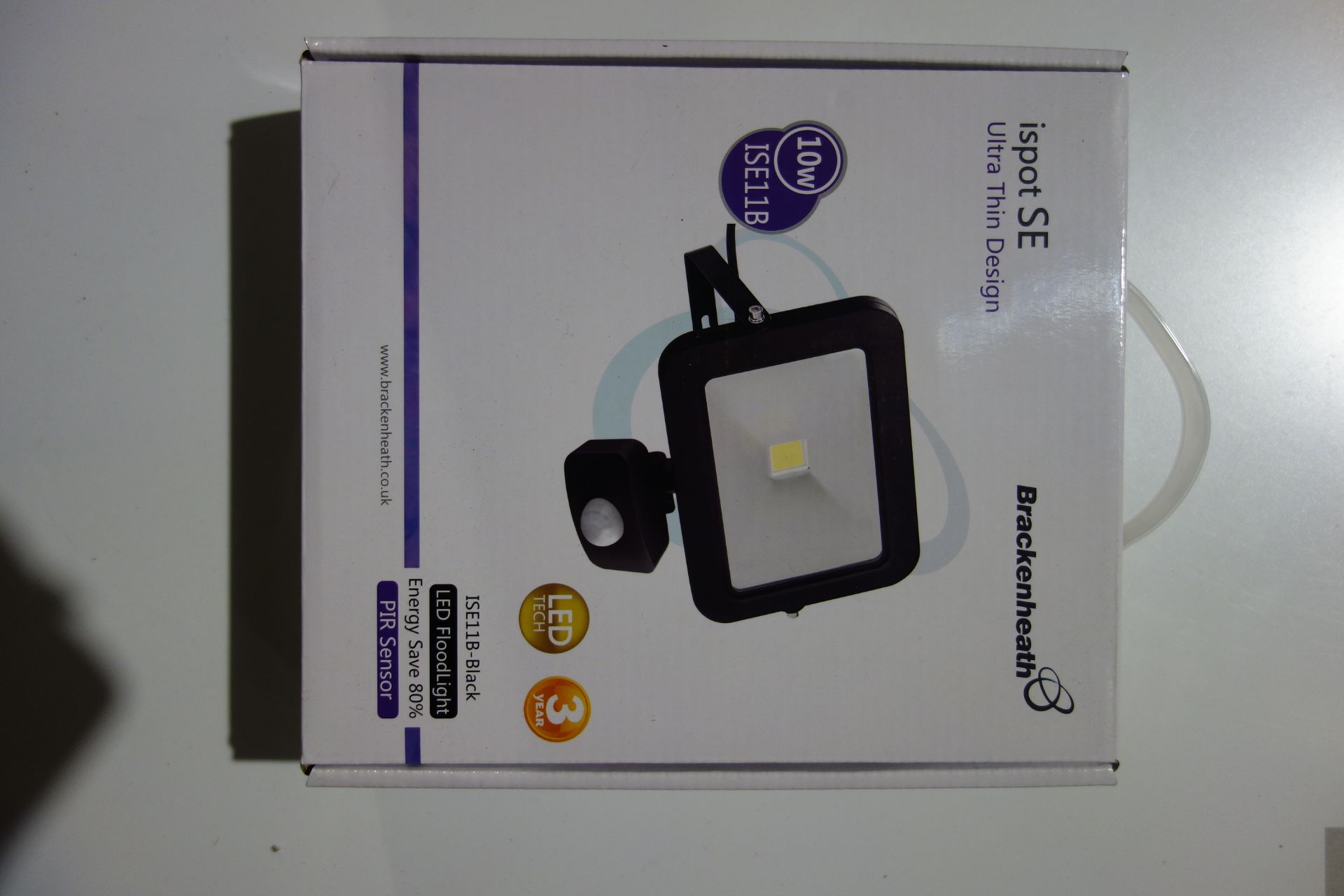 8 X Brakenheath ISE11B-Black 10W LED Floodlight With PIR Sensor Ultra Thin Design Black Body