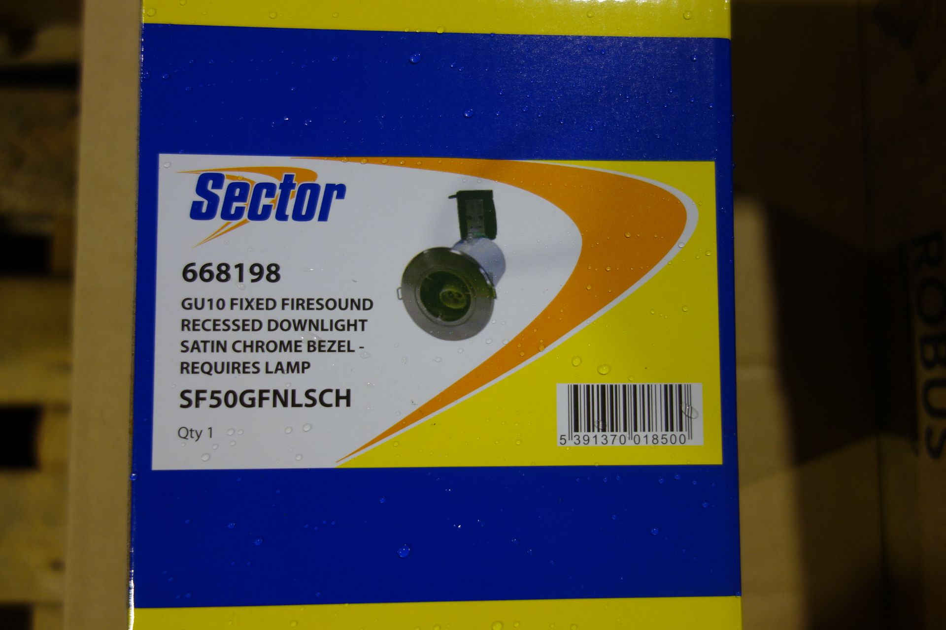 60 X Sector 668198 GU10 Fixed Fire Sound Downlight Satin Chrome Bezel Lamp Not INC: