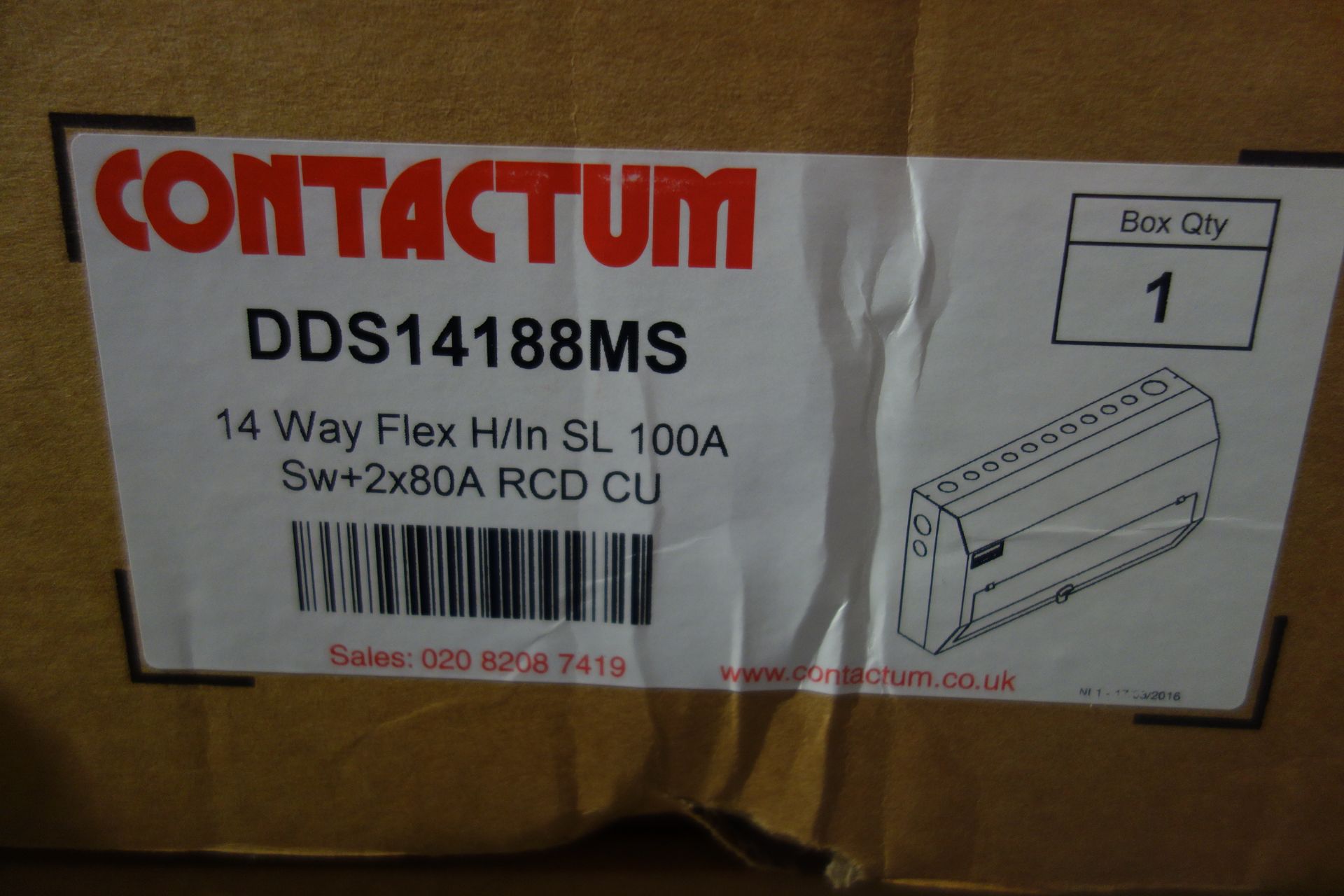 4 X Contactum DDS14188MS 14W Flex H/IN SL 100A Consumer Unit SW + 2 X 80A RCDS