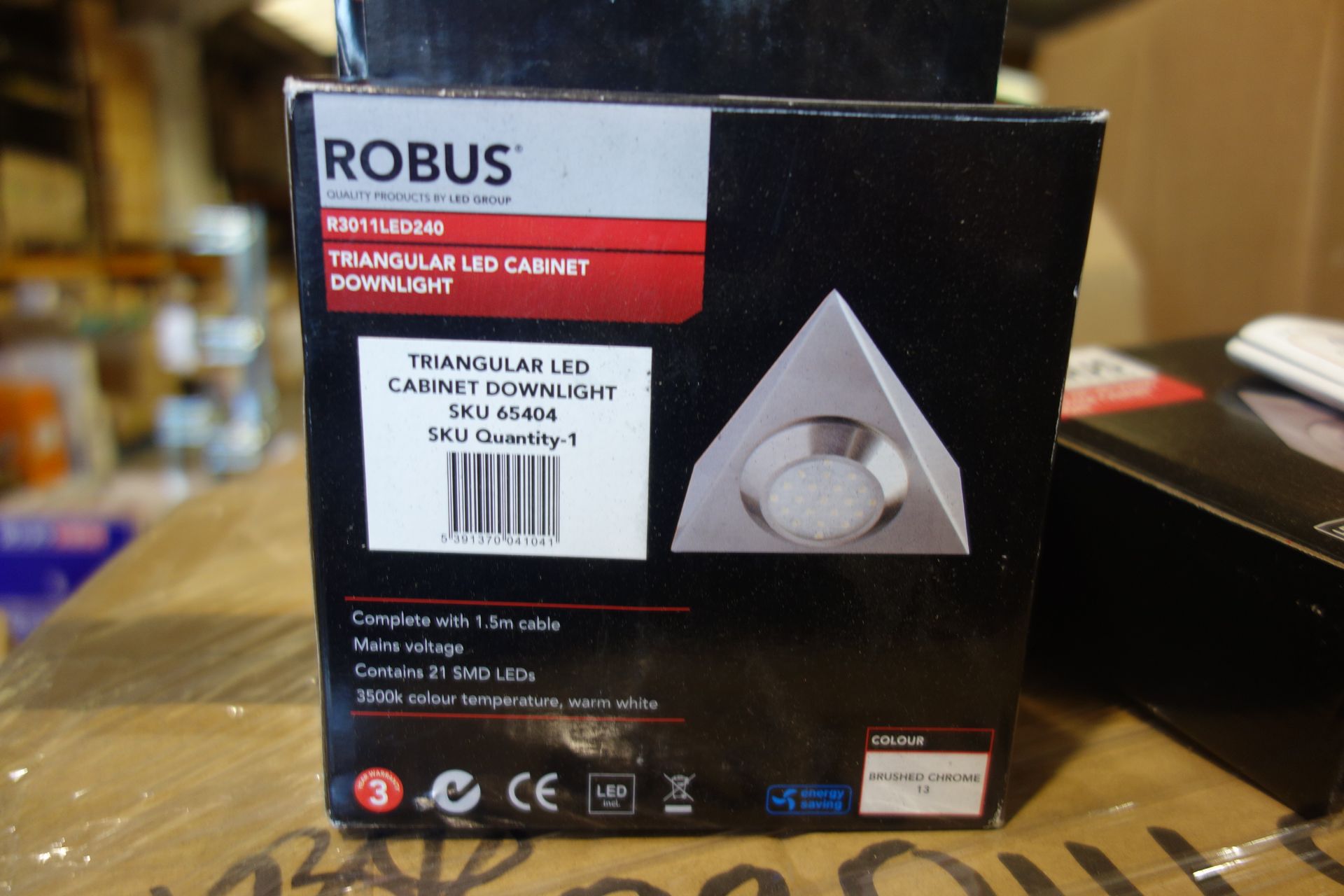 40 X Robus R3011LED240 Triangular Led Cabinet Downlights Brushed Chrome